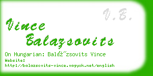 vince balazsovits business card